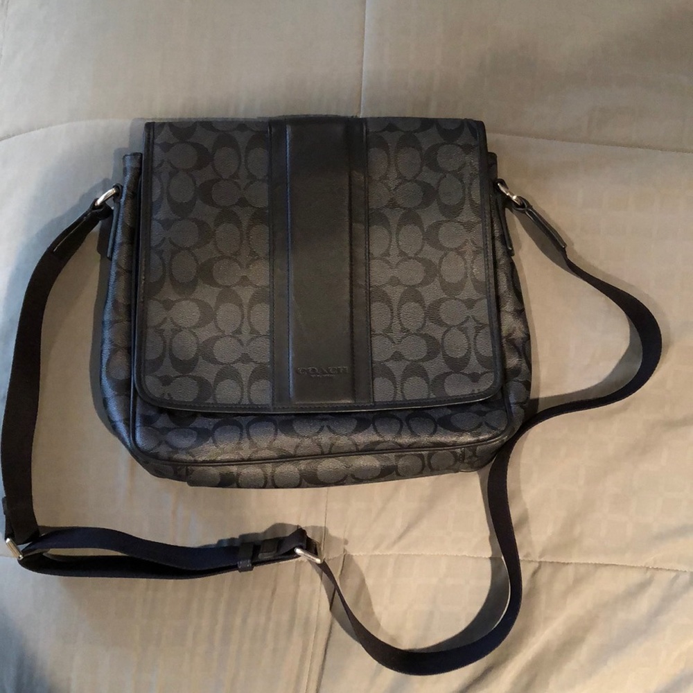 Coach Heritage Stripe Map Messenger Bag